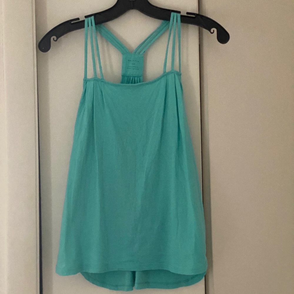 Anthro I Deletta I Beautiful Seafoam Tri-Strap Tank